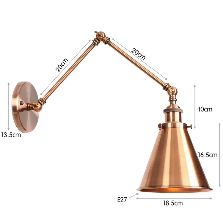 Antique Adjustable Wall Lamp Sconce Black Copper E2 / Led Bulb