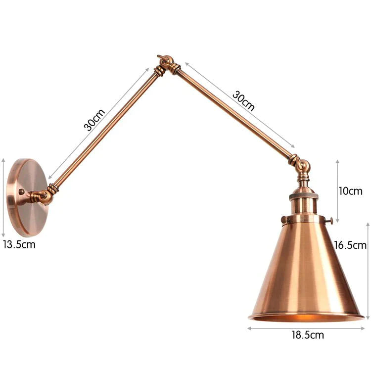 Antique Adjustable Wall Lamp Sconce Black Copper E3 / Led Bulb