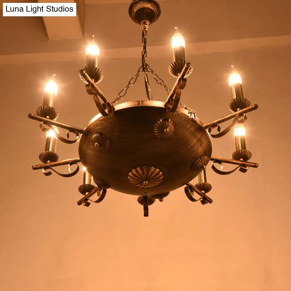 Antique Brass Metal Chandelier Pendant For Restaurant Ceiling