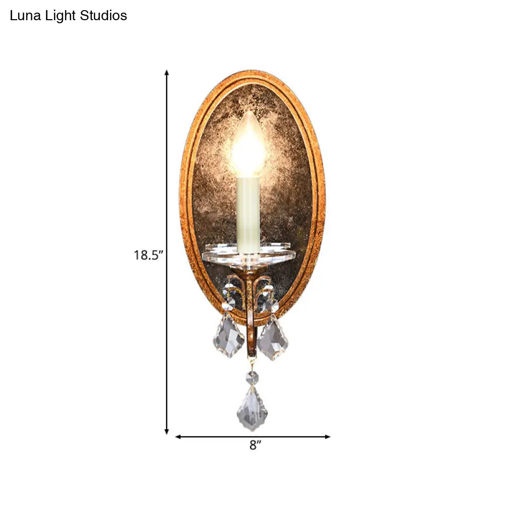 Antique Brass Wall Sconce With Open Bulb For Bedroom