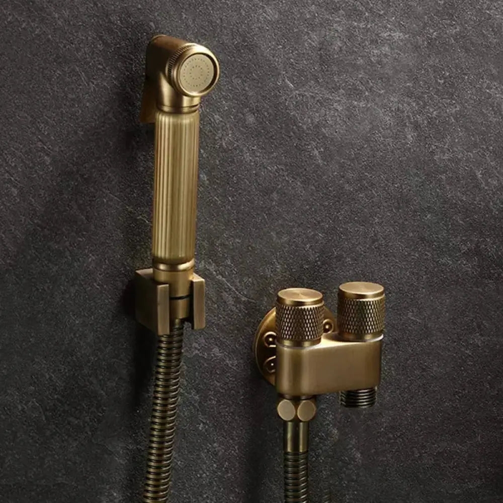 Antique Bronze Toilet Bidet Sprayer Set Brass Double Use Bidet Faucet Bathroom Sprayer Shower Bidet Faucet High