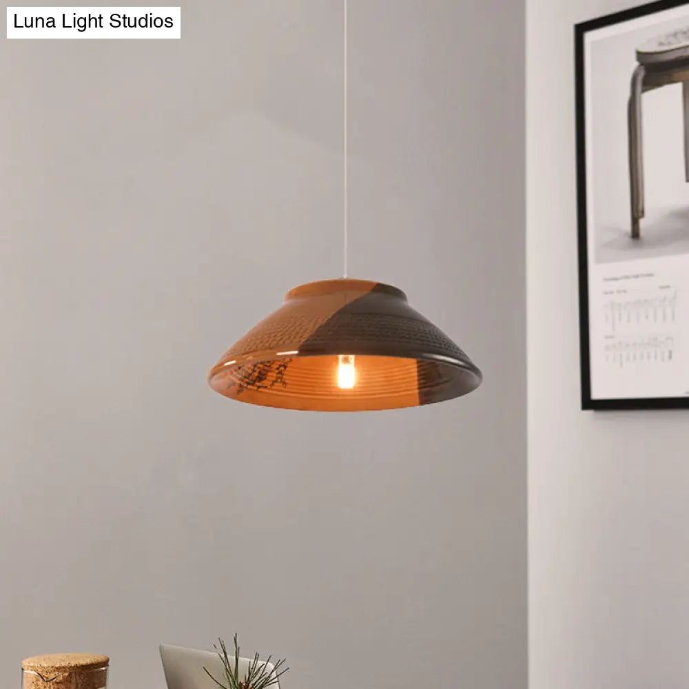 Antique Ceramic Hanging Light - Single Suspension Lamp For Corridor