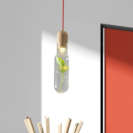 Antique Clear Glass Beige Bottle Pendant Lamp With Led Bulb For Restaurants