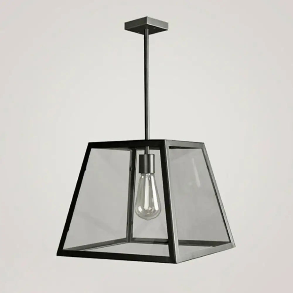 Antique Clear Glass Pendant Light - Stylish 1-Light Hanging Fixture For Restaurants