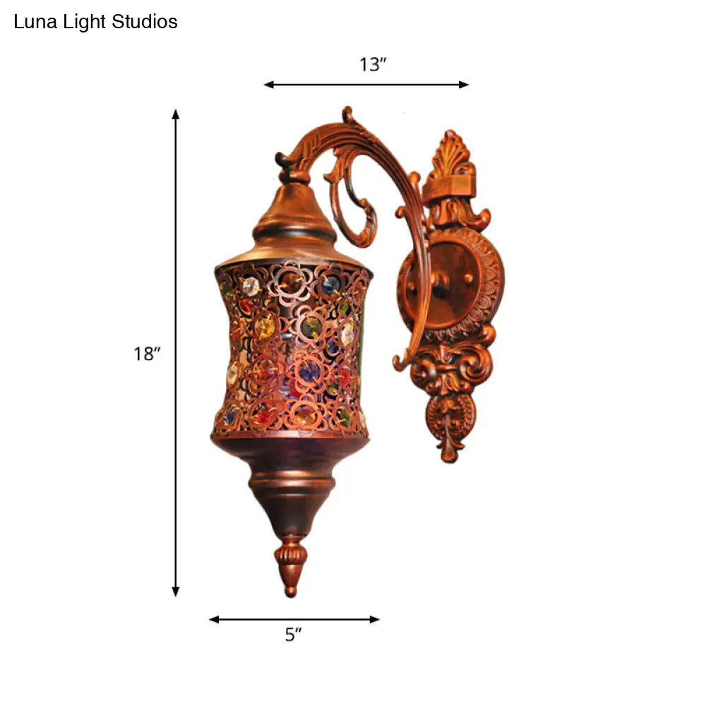 Antique Copper Wall Sconce With 1 Head For Restaurant Lighting