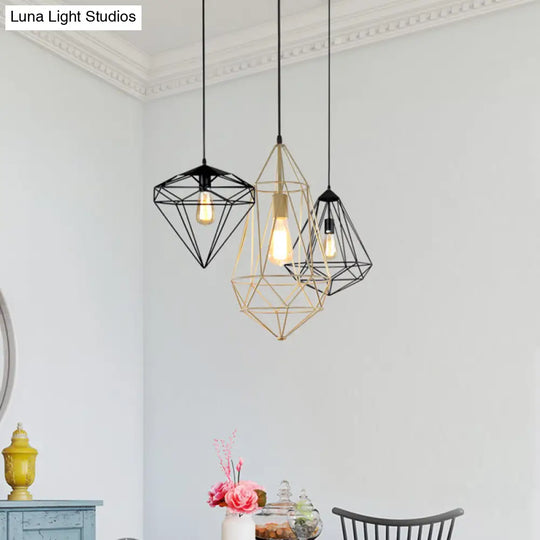 Antique Gemstone Iron Pendant Light – 1-Light Dining Room Hanging Fixture