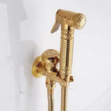 Antique Hand Held Bidet Sprayer Douche Toilet Kit Shattaf Shower Head Gold Copper Valve Set Jet Brass Toilet Bidet