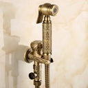 Antique Hand Held Bidet Sprayer Douche Toilet Kit Shattaf Shower Head Gold Copper Valve Set Jet Brass Toilet Bidet