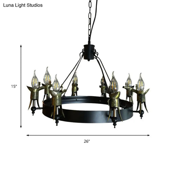 Antique Style Brass Multi-Light Hanging Lamp With Farmhouse Chandelier Lighting