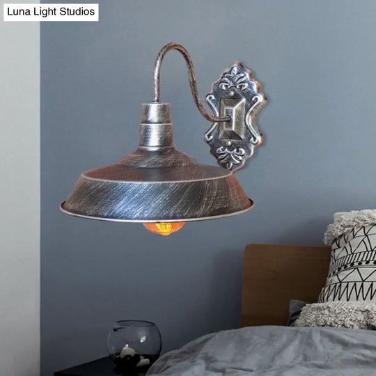 Antique Style Copper/Rust Wrought Iron Barn Wall Mount Sconce Light For Balcony