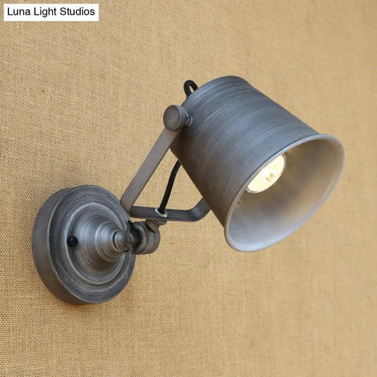 Antique Style Iron Wall Sconce - Outdoor Mounted Lamp Adjustable Black/Grey