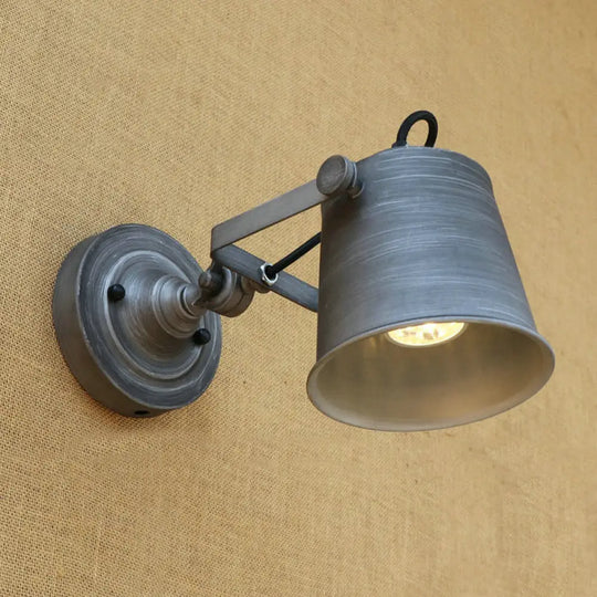 Antique Style Iron Wall Sconce - Outdoor Mounted Lamp Adjustable Black/Grey Grey