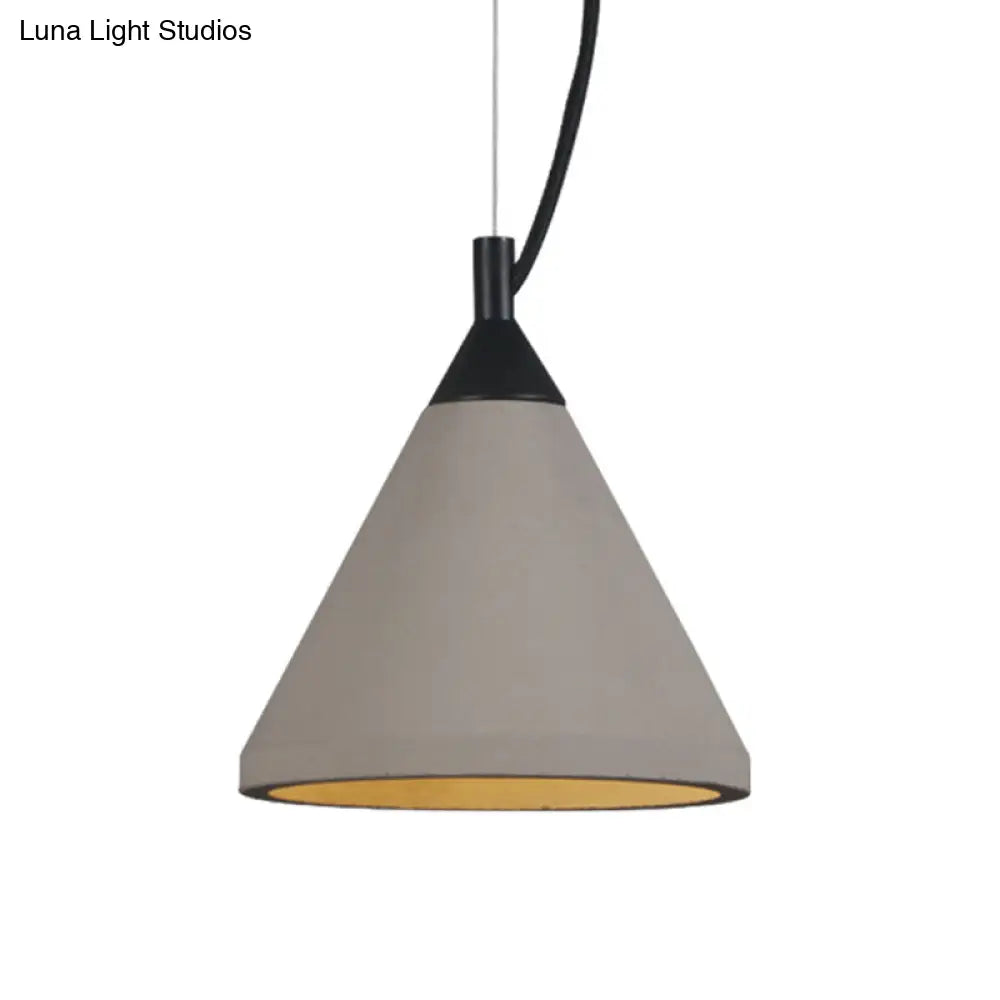 Antiqued Grey Ceiling Pendant Light With Cement Shade