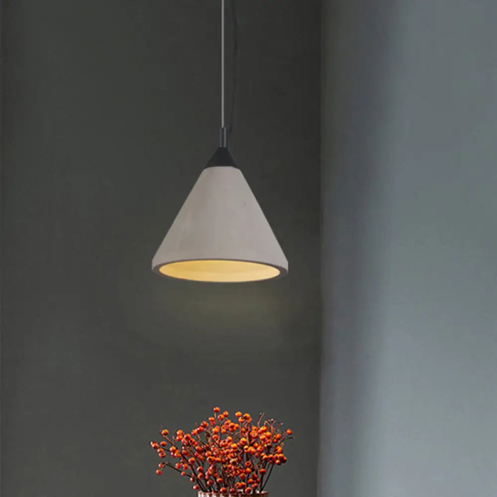 Antiqued Grey Ceiling Pendant Light With Cement Shade