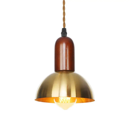 Antiqued Iron Bronze Ceiling Pendant Light - Disc/Dome/Cone Design Single-Bulb Ideal For Dining