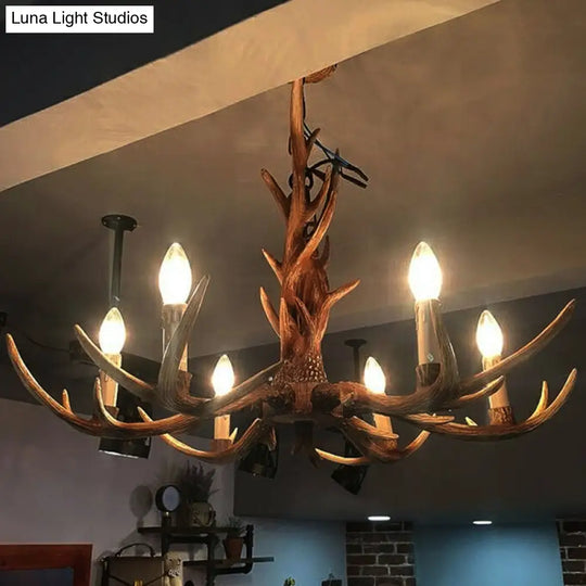 Antler Chandelier: Resin Countryside Living Room Lighting