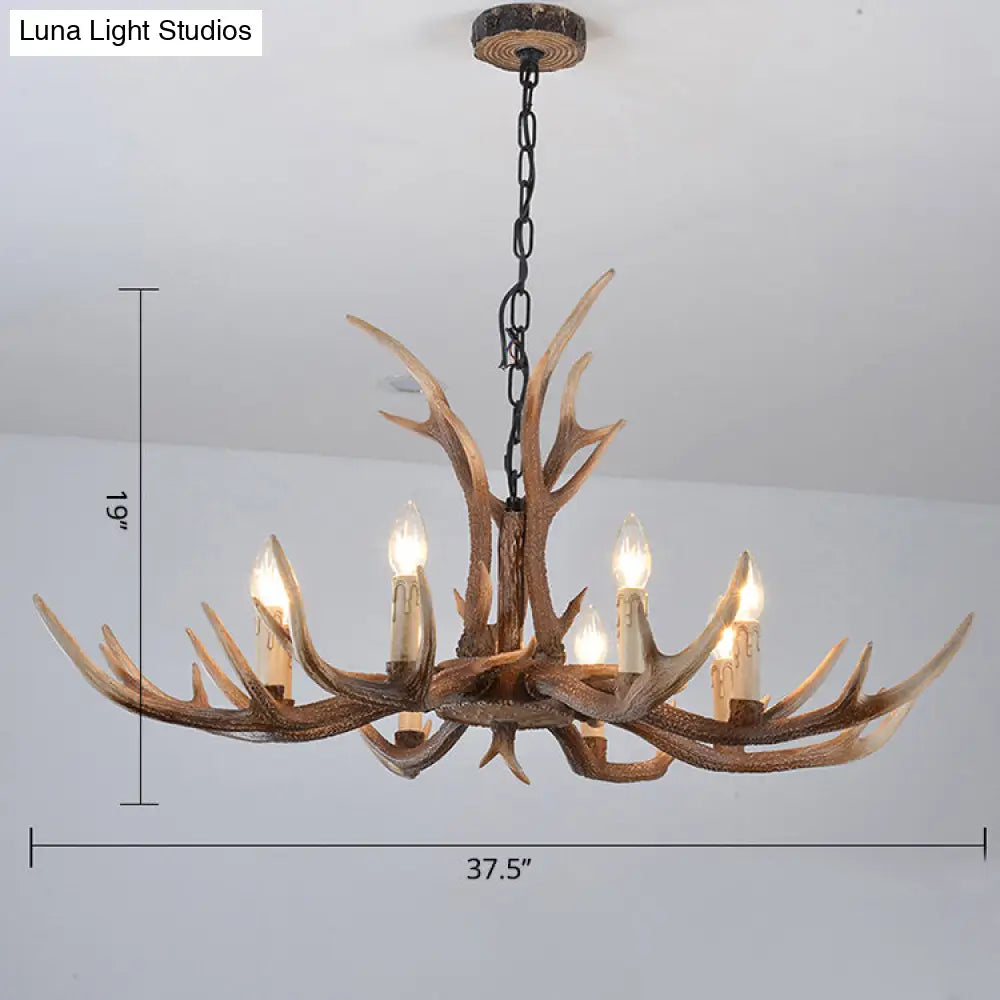 Antler Chandelier: Resin Countryside Living Room Lighting