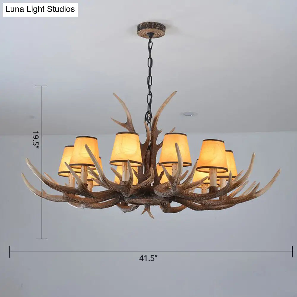 Antler Chandelier: Resin Countryside Living Room Lighting