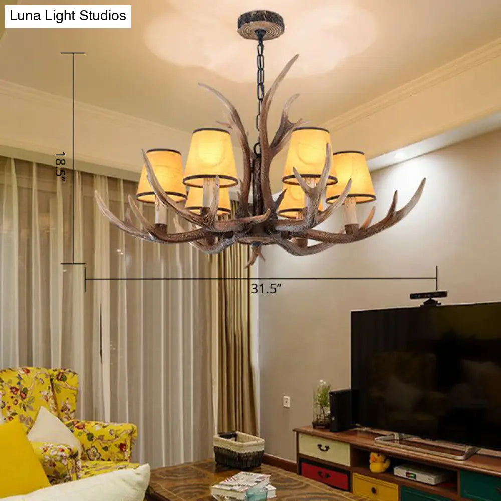 Antler Chandelier: Resin Countryside Living Room Lighting