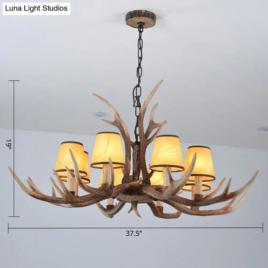 Antler Chandelier: Resin Countryside Living Room Lighting