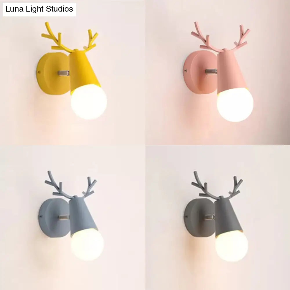 Antler Cone Sconce Light - Nordic Stylish Wall For Bedside With 1 Bulb