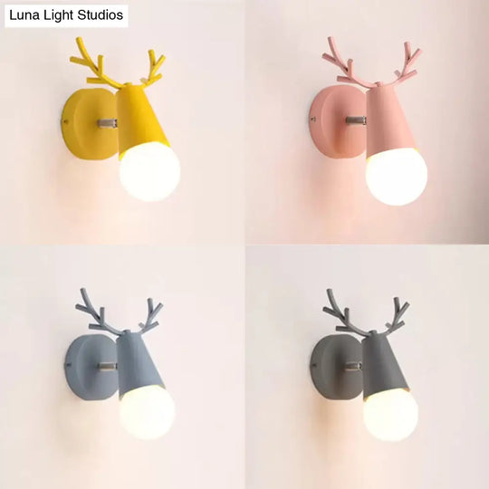 Antler Cone Sconce Light - Nordic Stylish Wall For Bedside With 1 Bulb