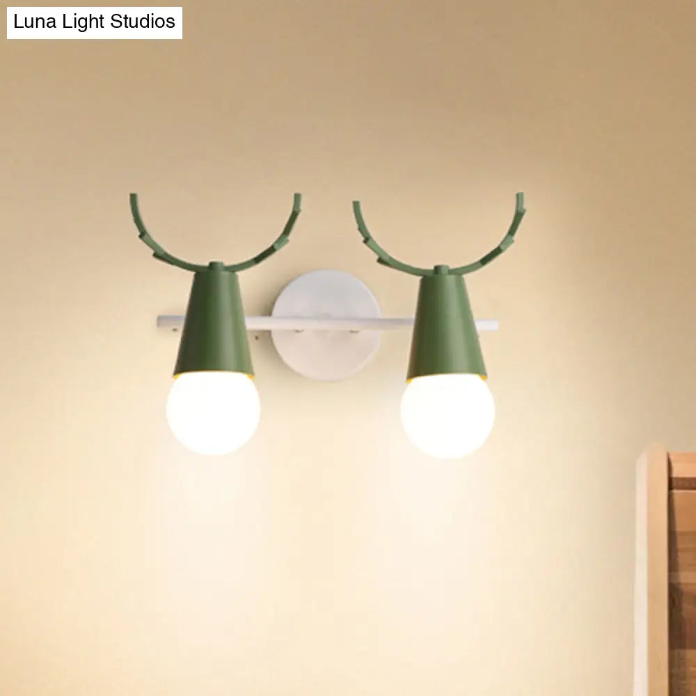 Antler Cone Wall Light: Contemporary Metal Sconce For Study Room