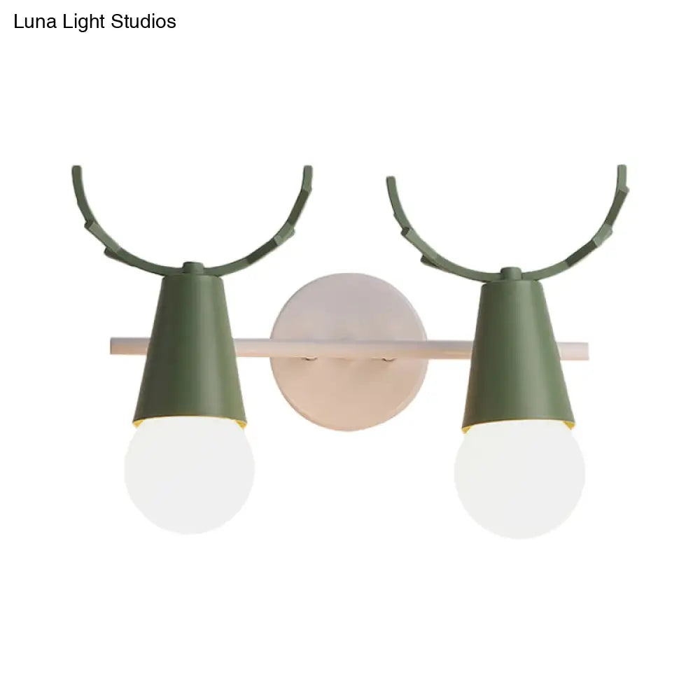 Antler Cone Wall Light: Contemporary Metal Sconce For Study Room