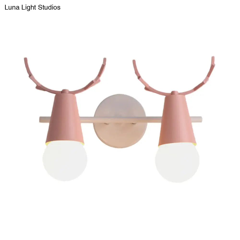 Antler Cone Wall Light: Contemporary Metal Sconce For Study Room