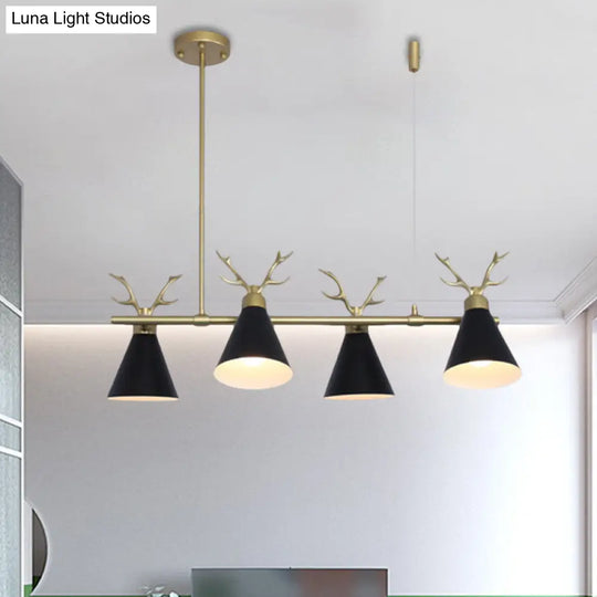 Antler Design Nordic Chandelier - Restaurant Island Lighting (Black Grey White)