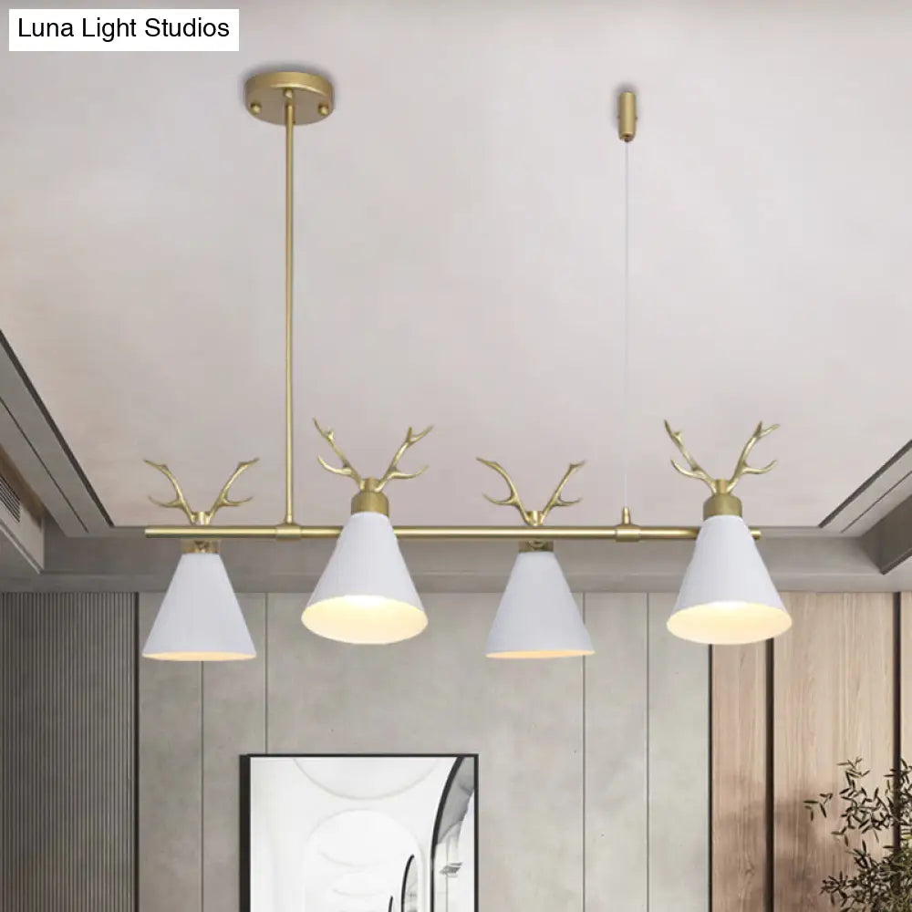 Antler Design Nordic Chandelier - Restaurant Island Lighting (Black Grey White)