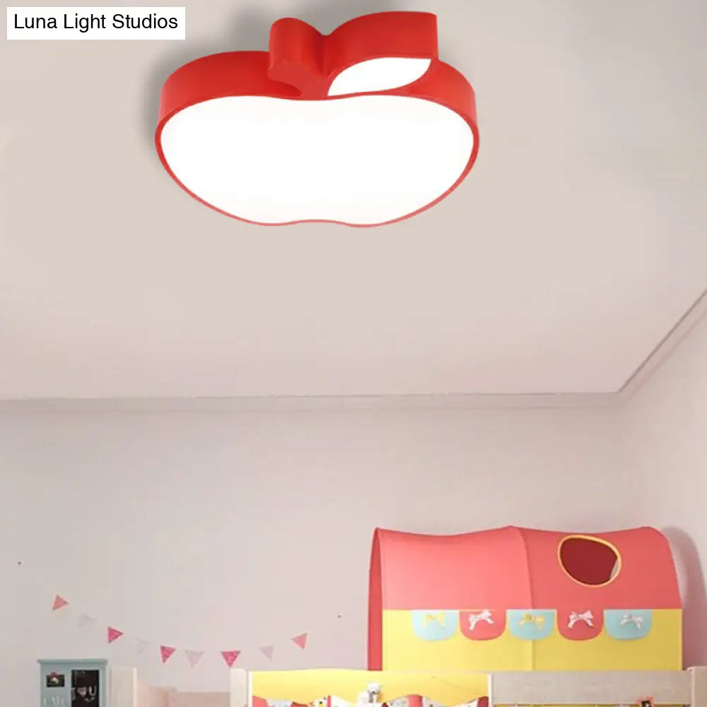 Apple Shape Led Flush Mount Ceiling Light For Children’s Bedroom - Modern Style