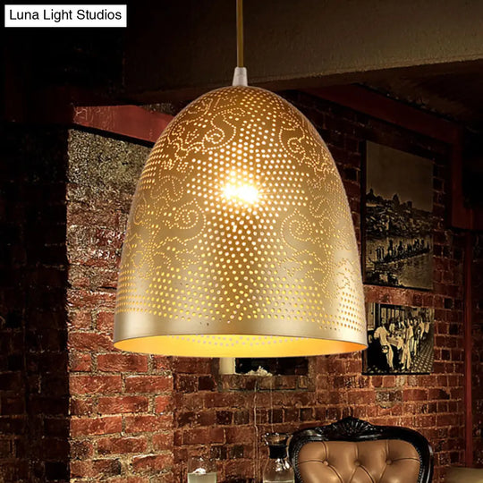 Arab Black/Brass Finish Half Egg Shape Hanging Ceiling Lamp