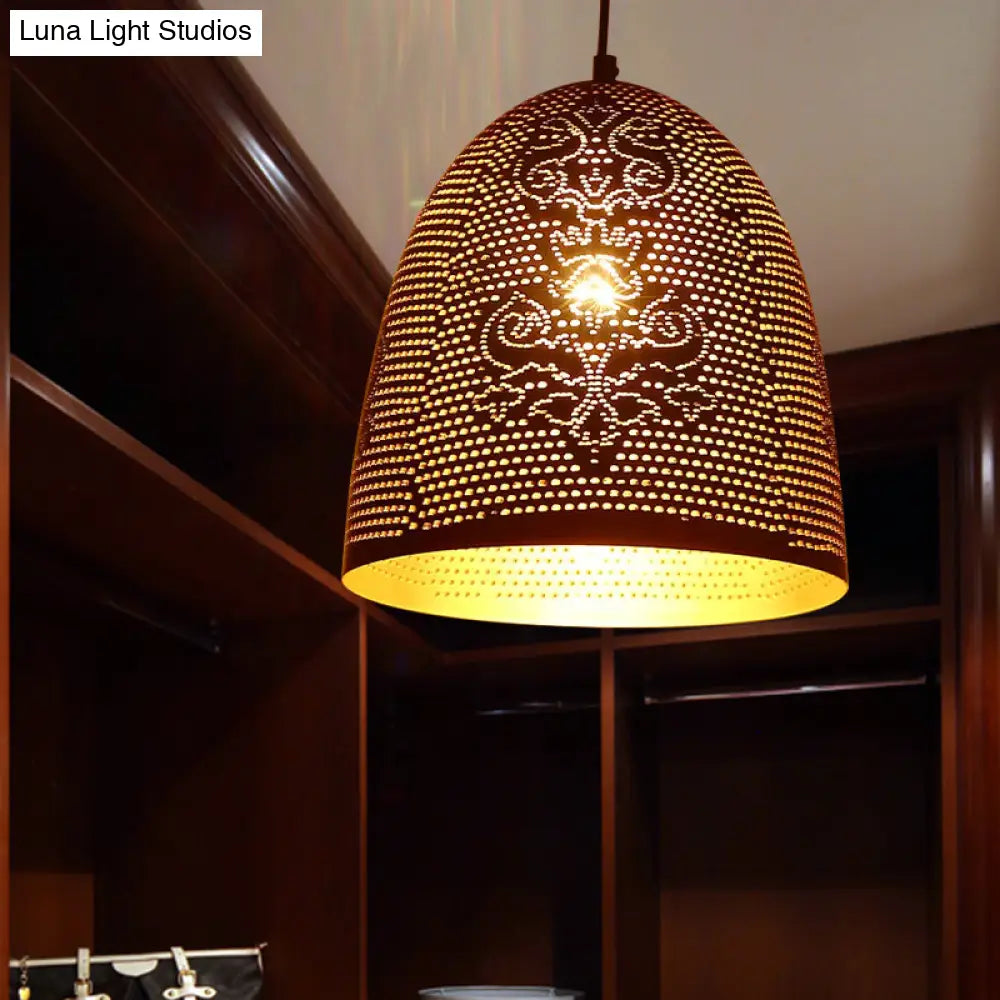 Arab Black/Brass Finish Half Egg Shape Hanging Ceiling Lamp