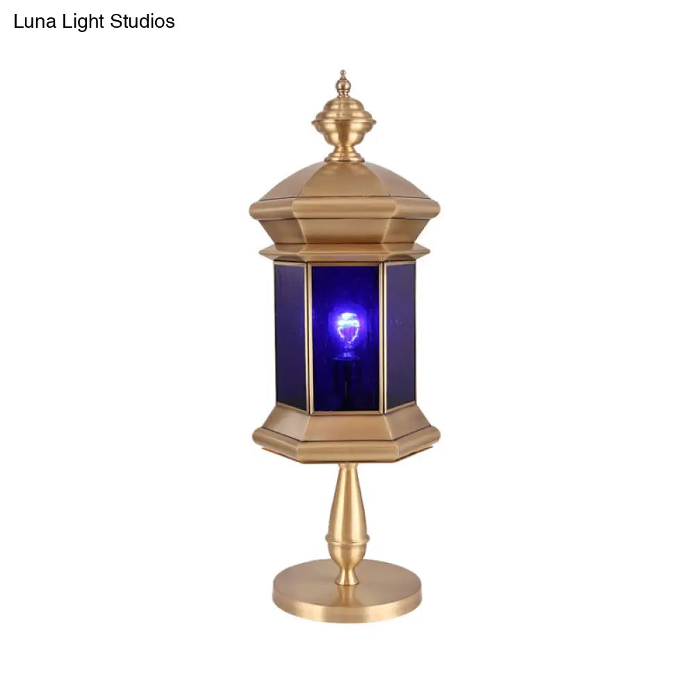 Arabian Brass Lantern Night Table Light - Stylish Bedroom Lamp