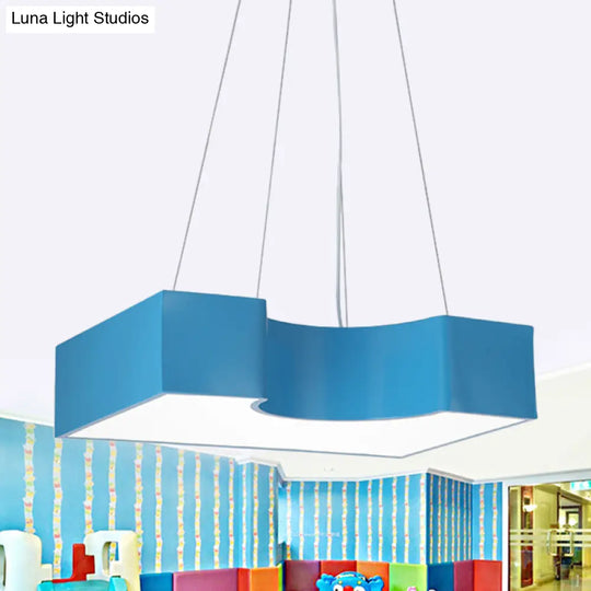 Arch Bridge Kindergarten Led Pendant Light In Vibrant Red/Blue/Yellow Colors