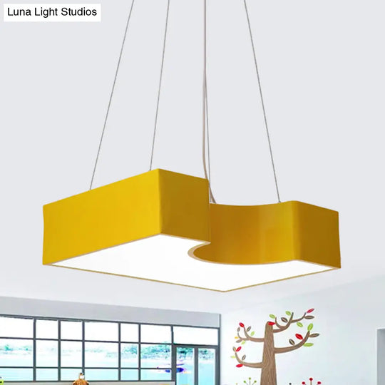 Arch Bridge Kindergarten Led Pendant Light In Vibrant Red/Blue/Yellow Colors