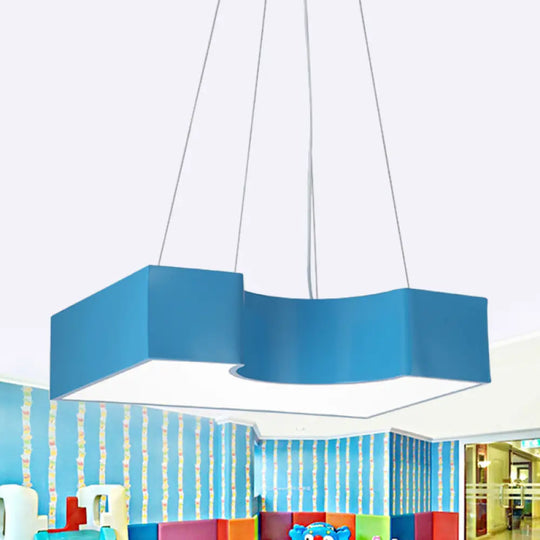 Arch Bridge Kindergarten Led Pendant Light In Vibrant Red/Blue/Yellow Colors Blue