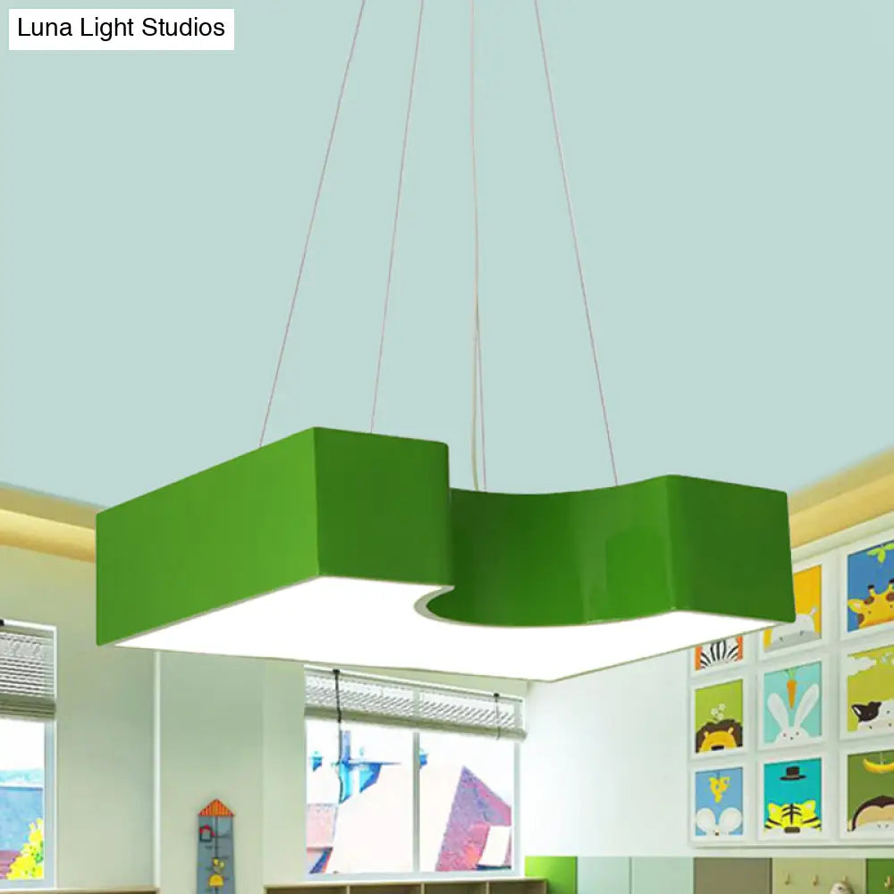 Arch Bridge Kindergarten Led Pendant Light In Vibrant Red/Blue/Yellow Colors