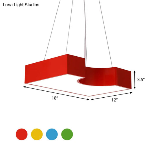 Arch Bridge Kindergarten Led Pendant Light In Vibrant Red/Blue/Yellow Colors