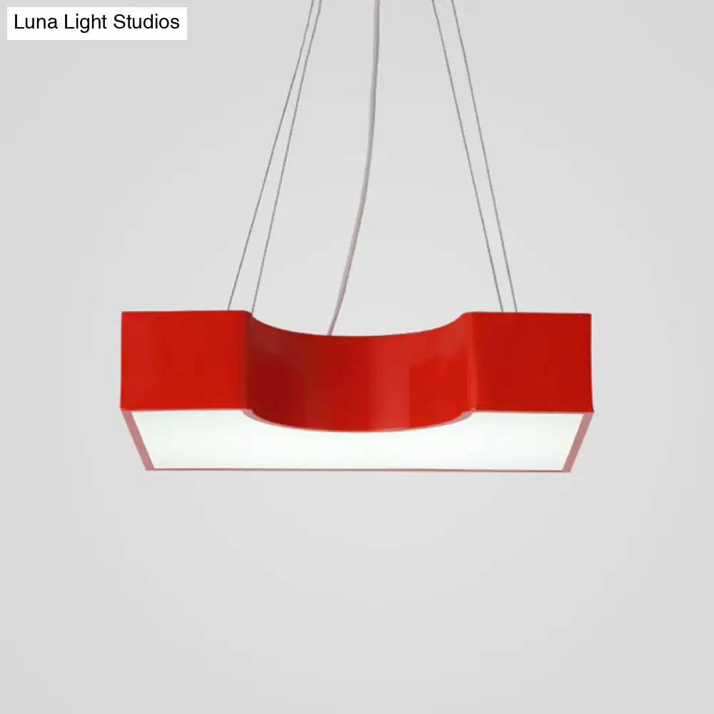 Arch Bridge Kindergarten Led Pendant Light In Vibrant Red/Blue/Yellow Colors