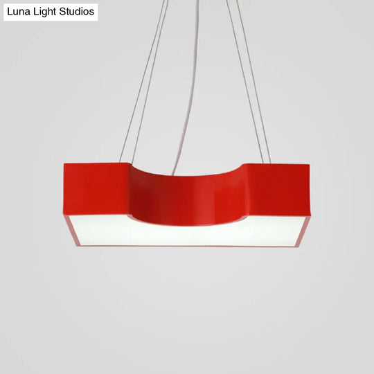 Arch Bridge Kindergarten Led Pendant Light In Vibrant Red/Blue/Yellow Colors