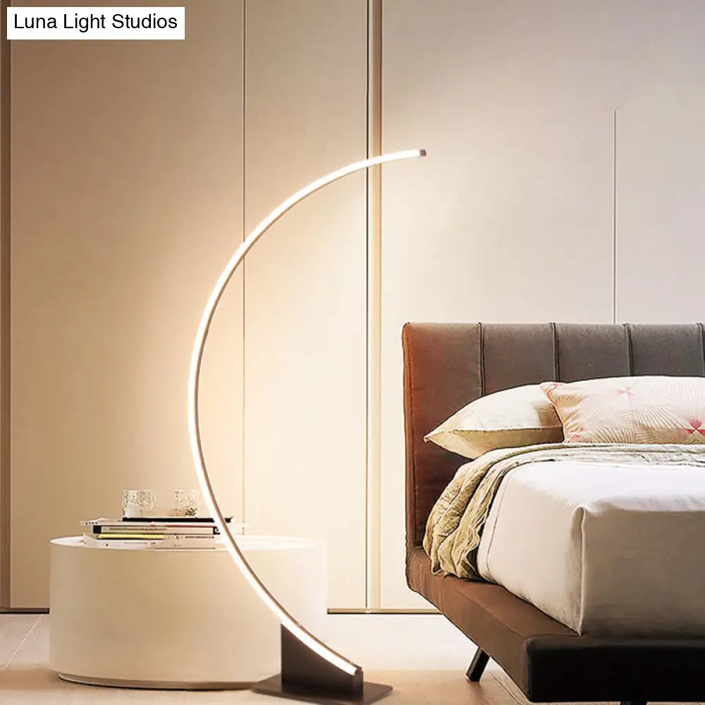 Arch Floor Lamp With Minimalist Design And Led Lighting - Ideal For Bedroom Warm/White Light