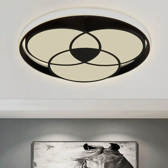 Art Deco Acrylic Flush Mount Ceiling Light For Bedroom Black / 16’