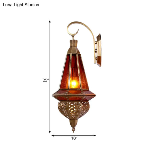 Art Deco Brass Urn Wall Sconce With Bulb For Restaurant Lighting