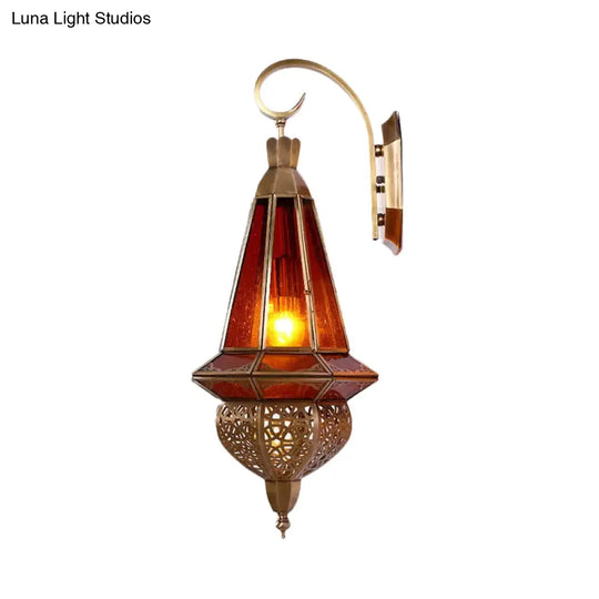 Art Deco Brass Urn Wall Sconce With Bulb For Restaurant Lighting