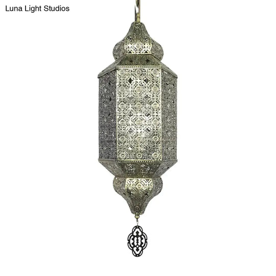 Art Deco Bronze Finish Metal Arab Wall Lamp With Hollowed Out Sconce 1-Light Flush Mount