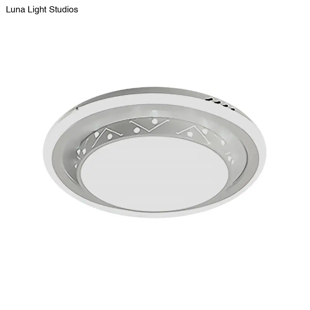 Art Deco Circle Flush Mount Ceiling Light With Acrylic Shade - Ideal For Bedroom