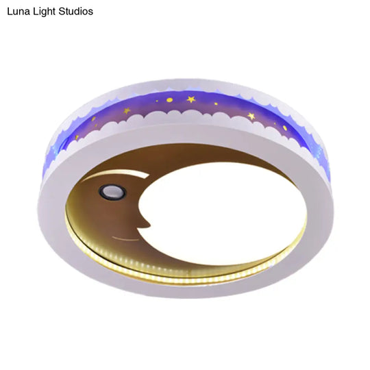 Art Deco Led Flush Ceiling Light For Kids’ Bedrooms - Acrylic Circle Design