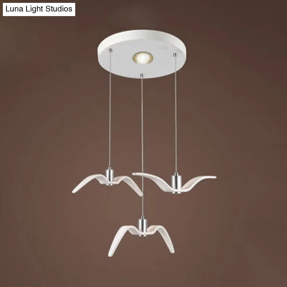 Art Deco Seagull Pendant Light For Childrens Room - Stylish And Playful 3 / White